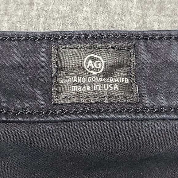 AG Adriano Goldschmied Pants Womens 31R Black Stevie Ankle Slim Straight Leg USA - Picture 5 of 10
